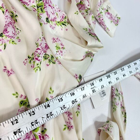 Sage Collective Wrap Dress Womens 4 Full Bloom Floral Tie Waist Long Sleeve - Picture 6 of 11